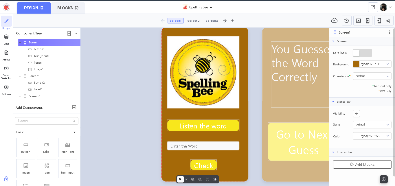 Spelling Bee by Maha - MIT App Inventor